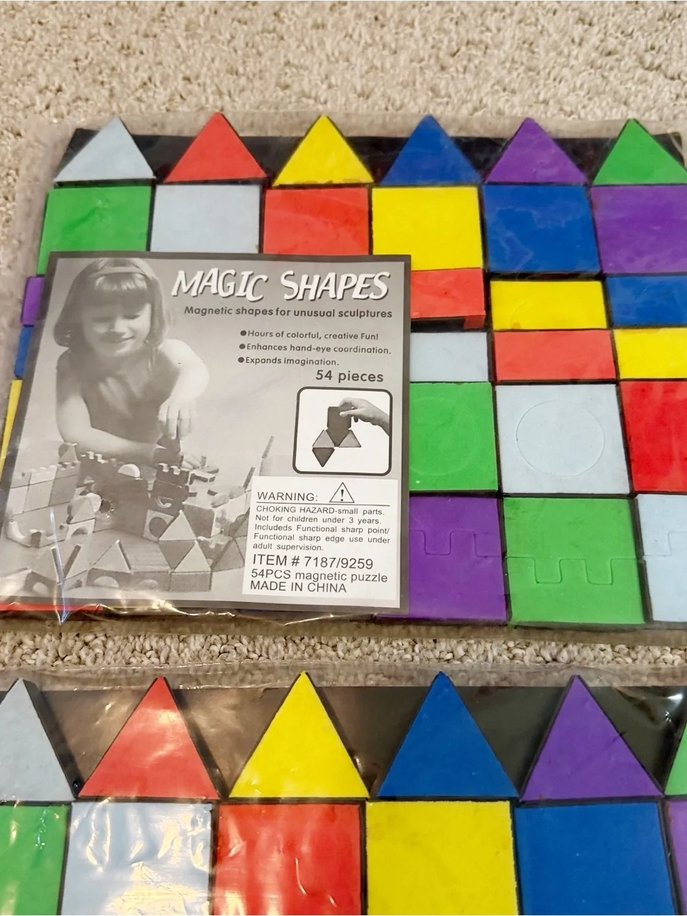 Softplay Foam Puzzle Magic Shapes Magnetic Creative STEM Construction 54 pc 2x